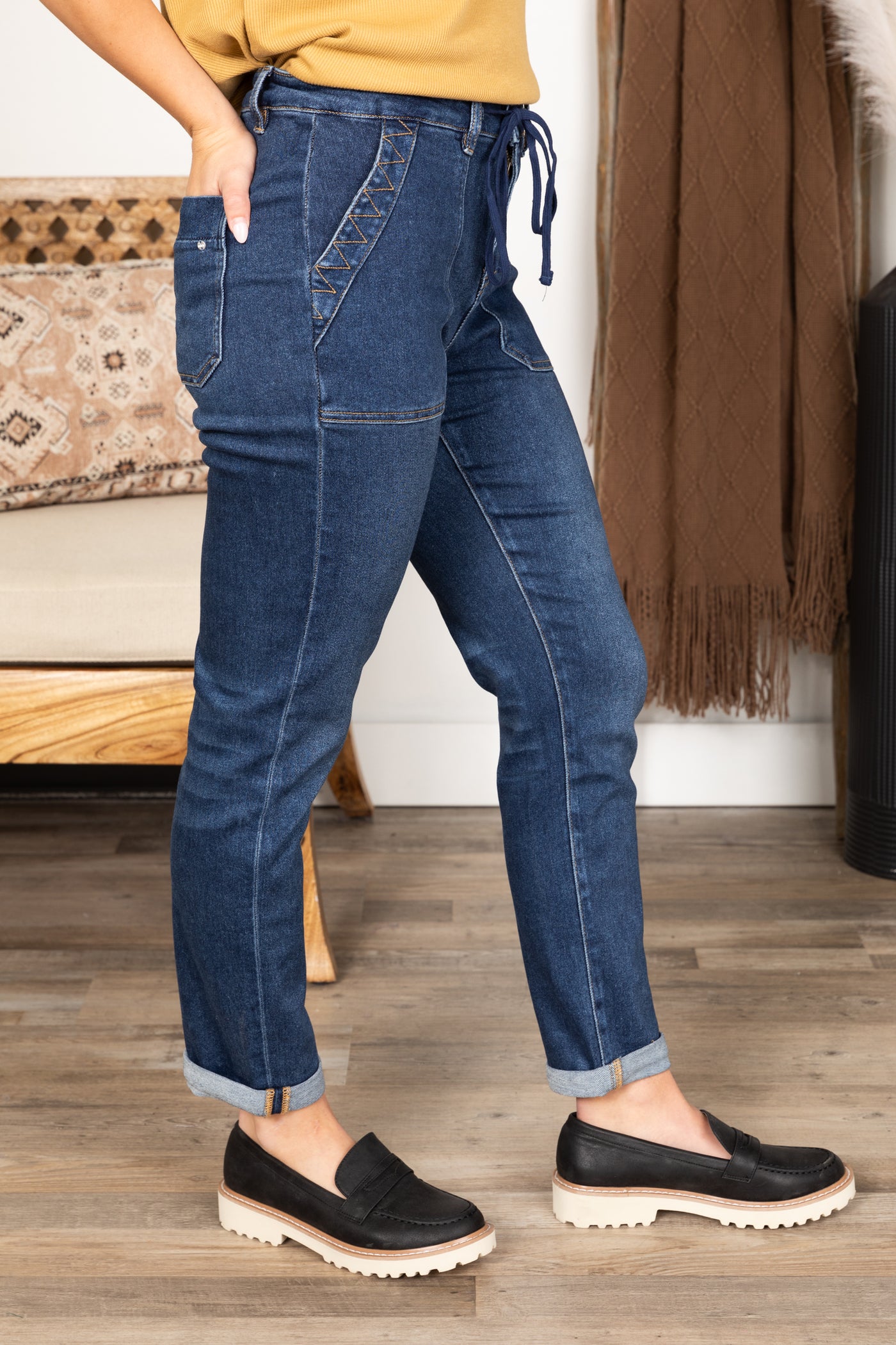 Mica Denim High Rise Mom Jogger