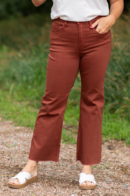 Sneak Peek Chestnut Kick Flare Jeans - Filly Flair