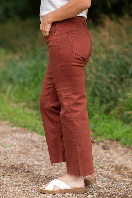 Sneak Peek Chestnut Kick Flare Jeans - Filly Flair