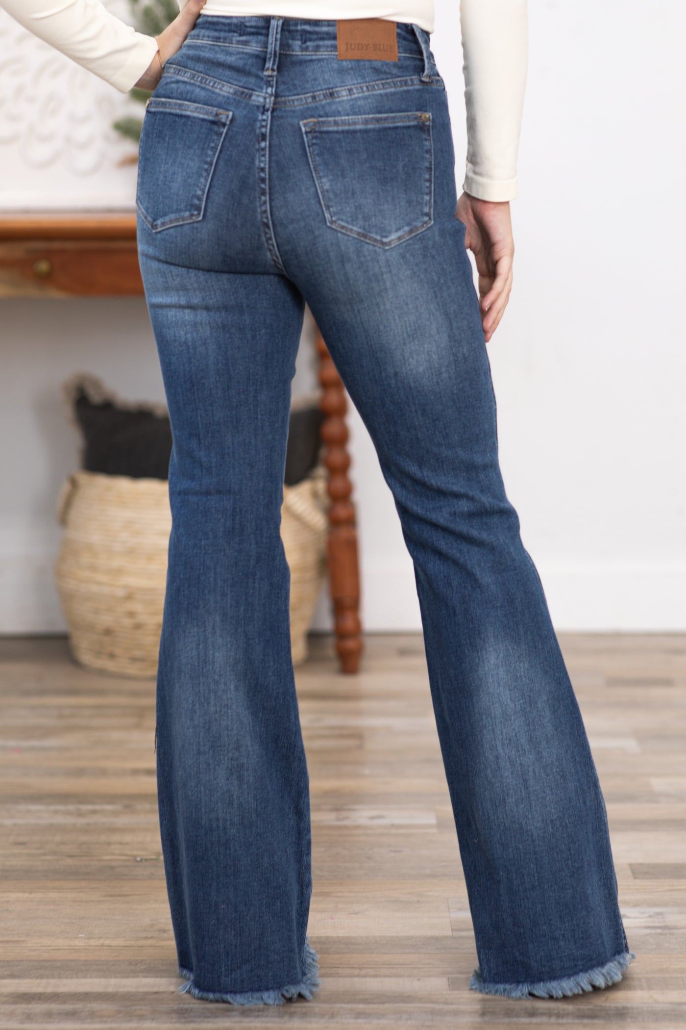 Judy Blue Tummy Control Fray Hem Flare Jeans · Filly Flair