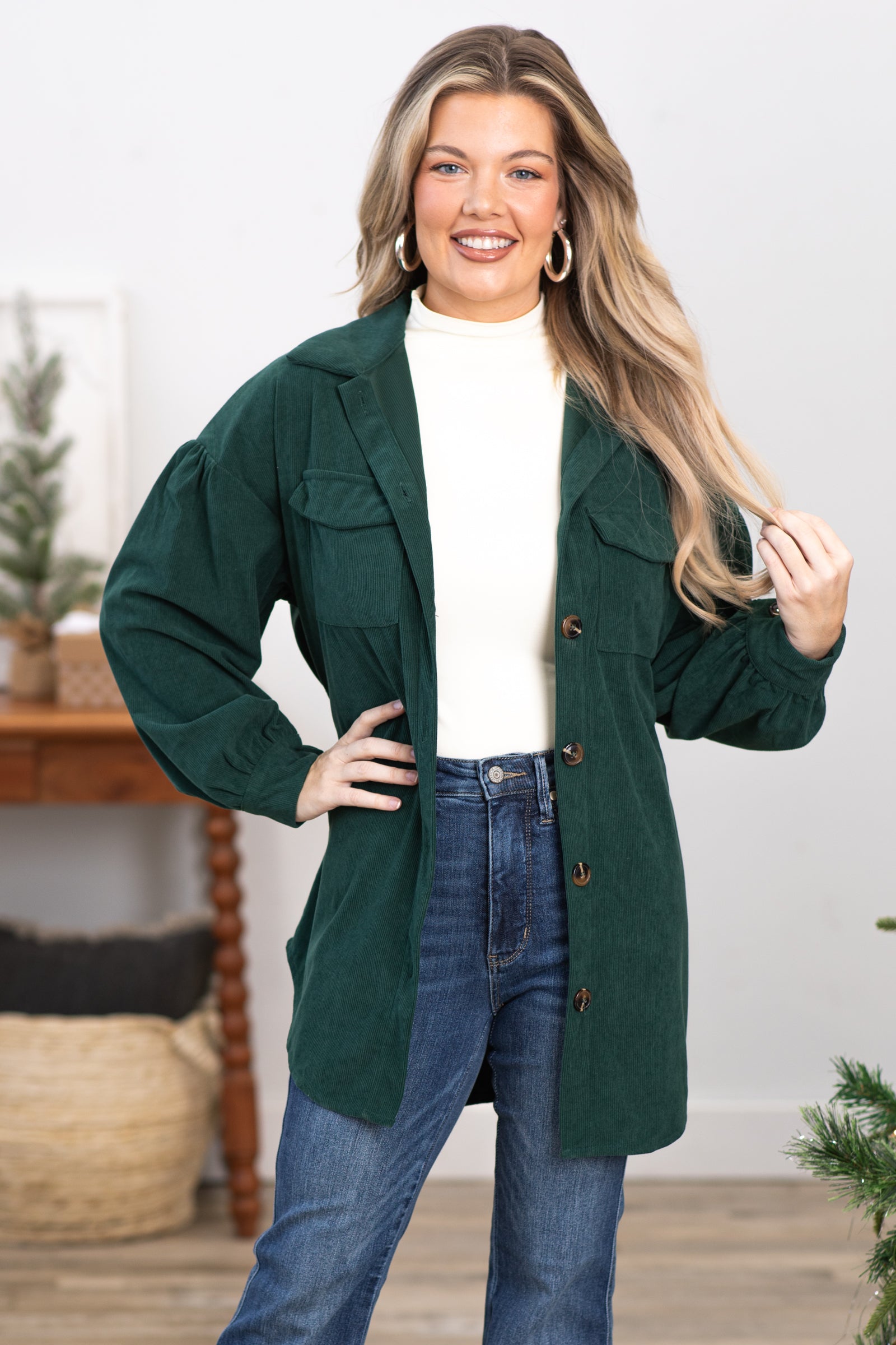 Emerald green 2025 corduroy jacket