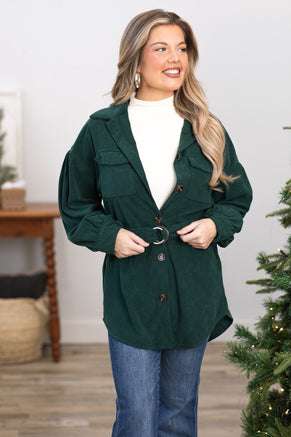 Emerald Green Belted Jacket