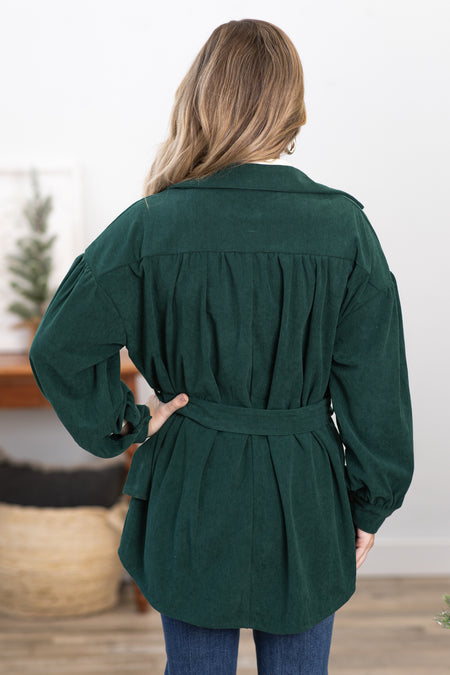 Emerald Green Belted Jacket