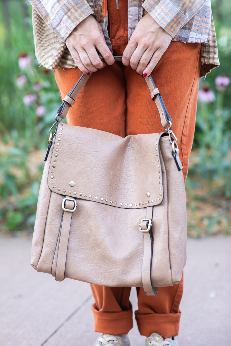 Taupe Convertible Backpack