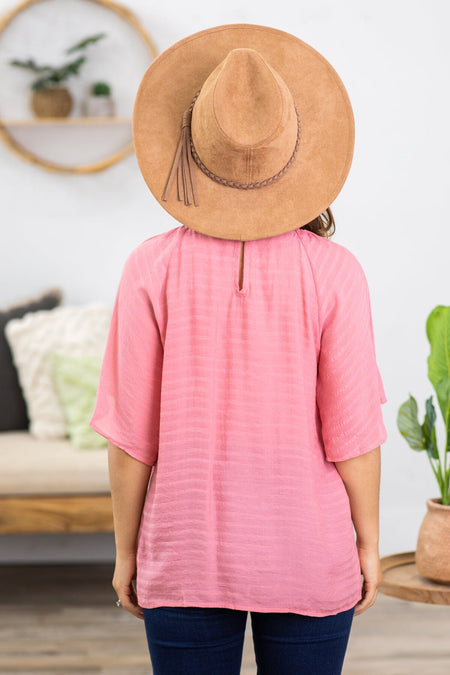 Coral Bell Sleeve Top With Crochet Detail - Filly Flair