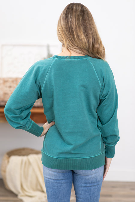 Teal Pigment Dyed Sweatshirt