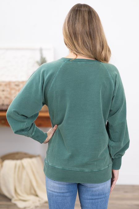 Emerald Green Pigment Dyed Sweatshirt