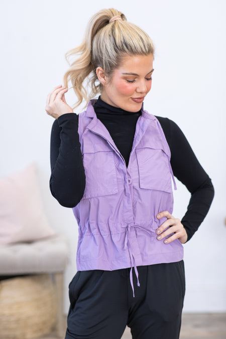 Lilac Nylon Cargo Vest