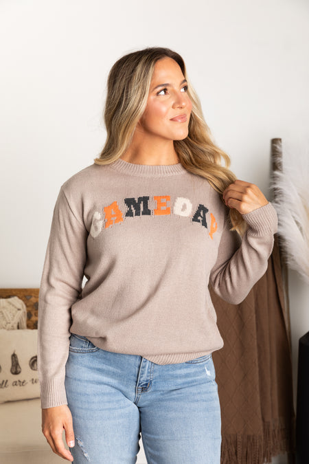 Light Mocha Game Day Sweater