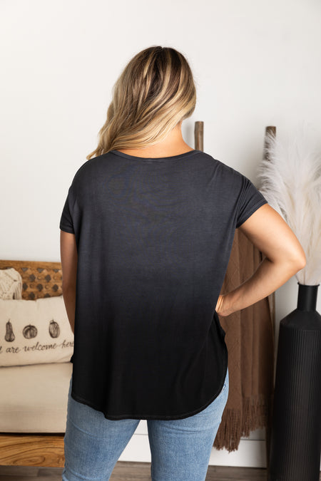 Ombre Short Sleeve Knit Top