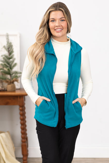 Teal Fleece Vest