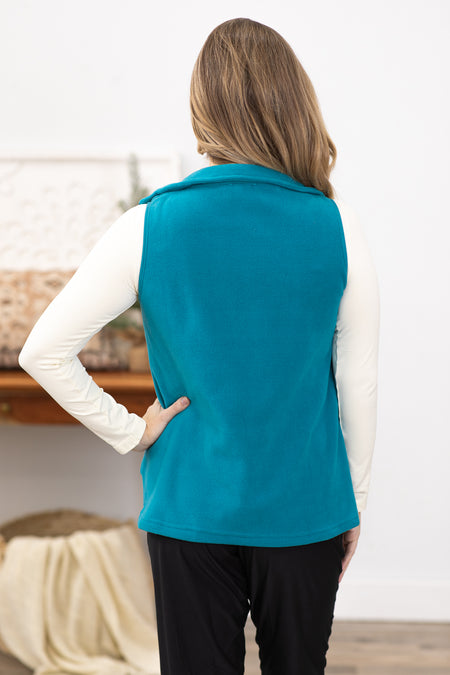 Teal Fleece Vest