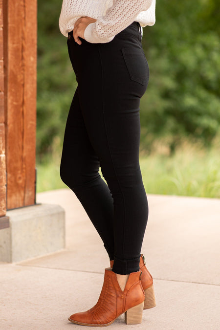 Black Skinny Fit High Rise Pants - Filly Flair