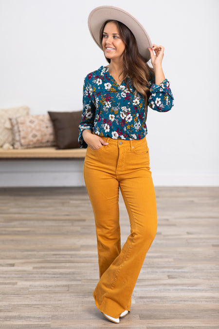 Judy Blue Mustard Bootcut Tummy Control Jeans