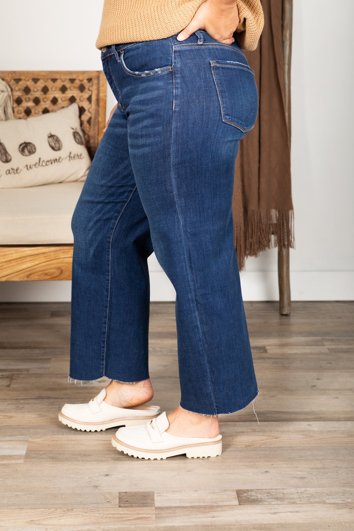 Lovervet Tummy Control Mid Rise Wide Leg Jeans