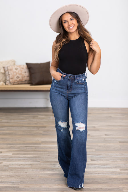 Judy Blue Distressed Knee Tummy Control Jeans