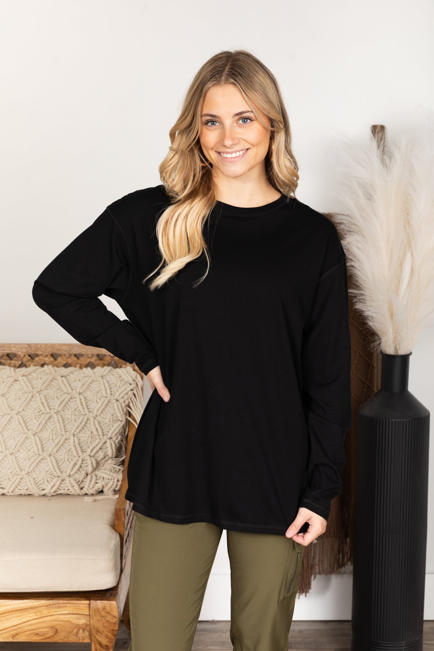 Organic Cotton Boyfriend Fit Knit Top