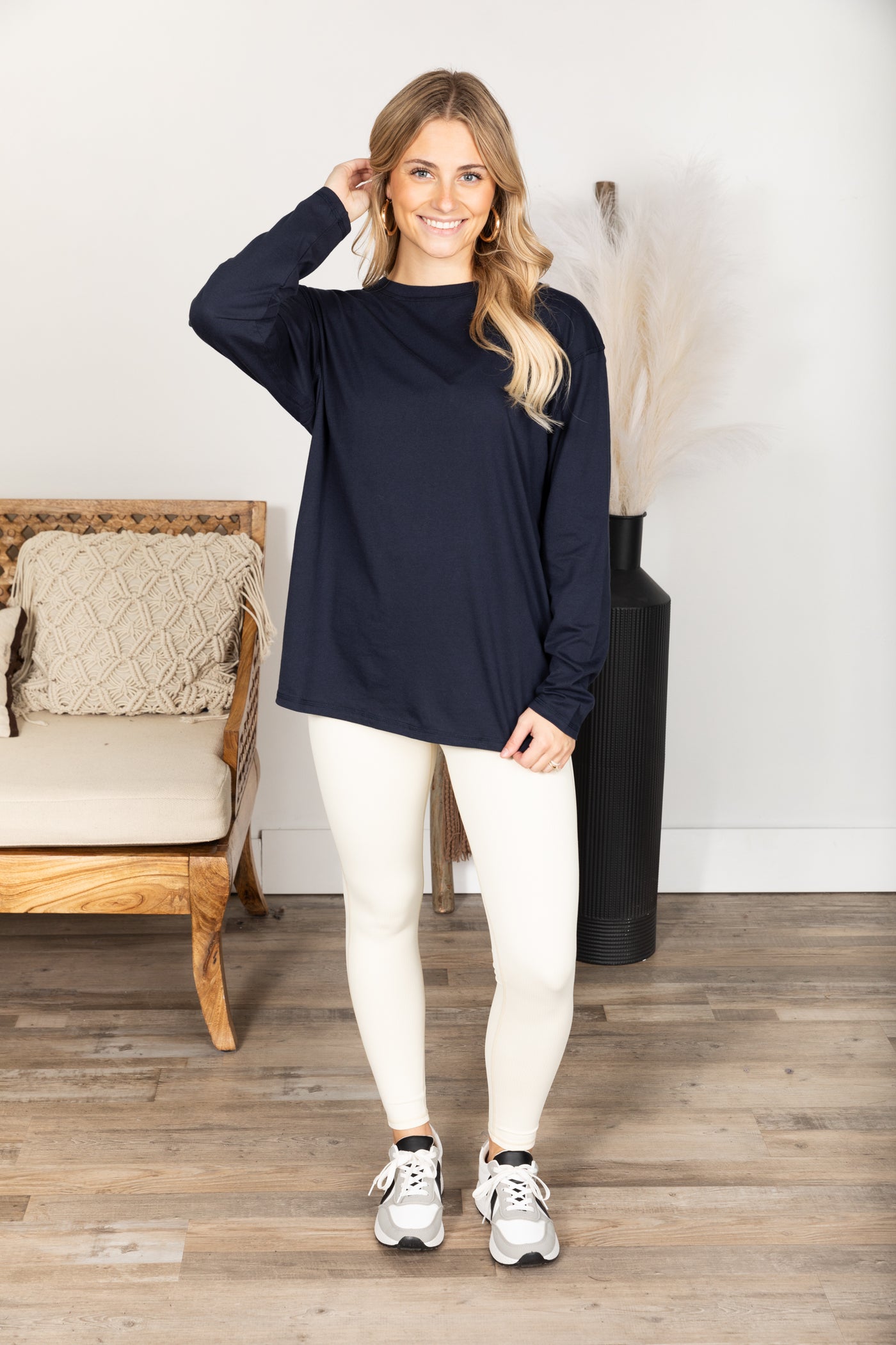 Organic Cotton Boyfriend Fit Knit Top