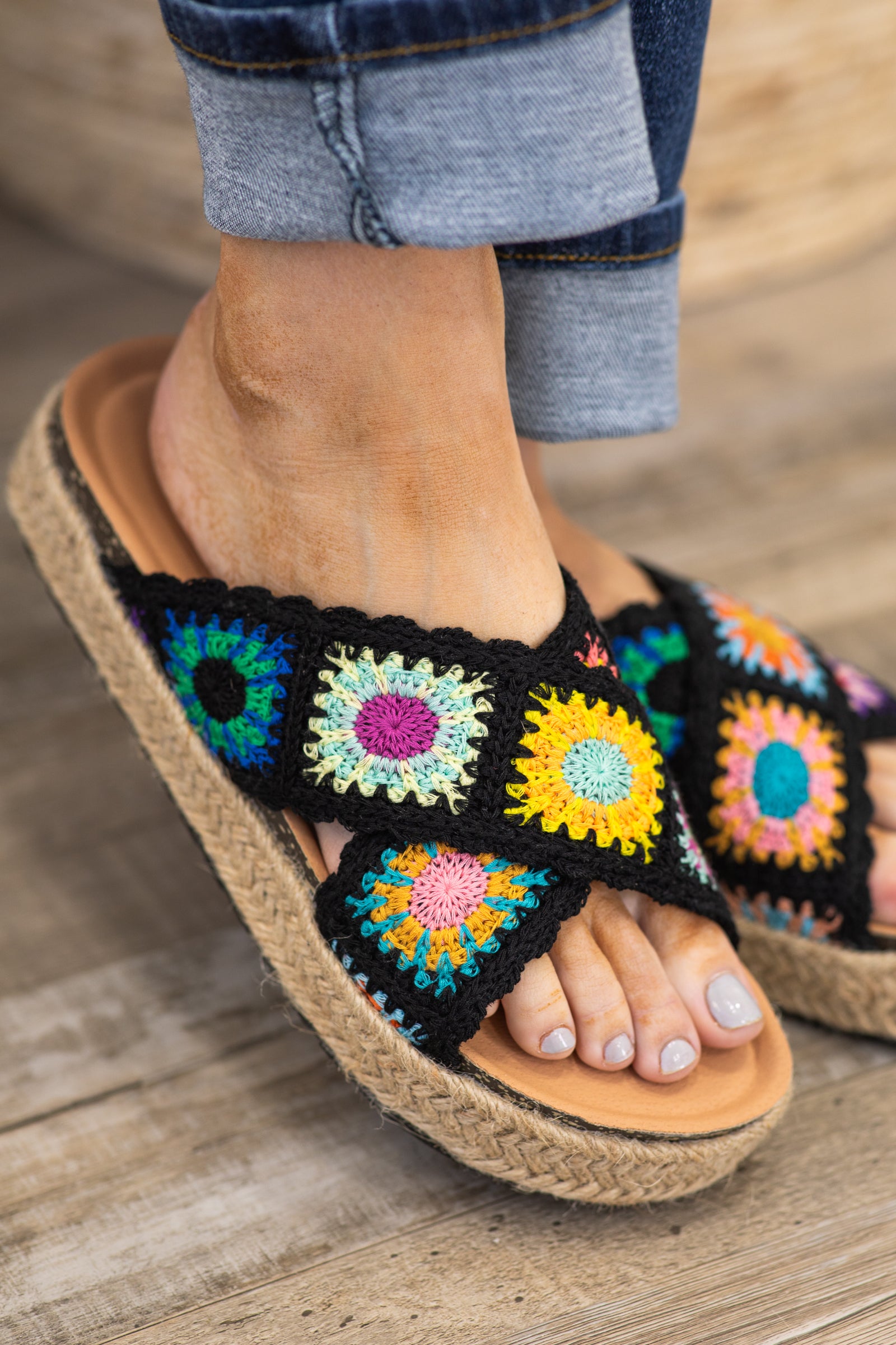 Crochet sandals on sale