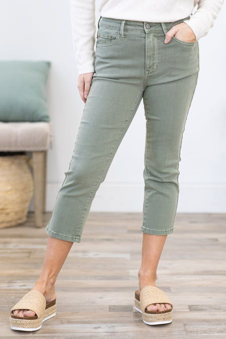 Judy Blue Sage Garment Dyed Capris