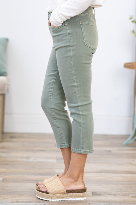 Judy Blue Sage Garment Dyed Capris