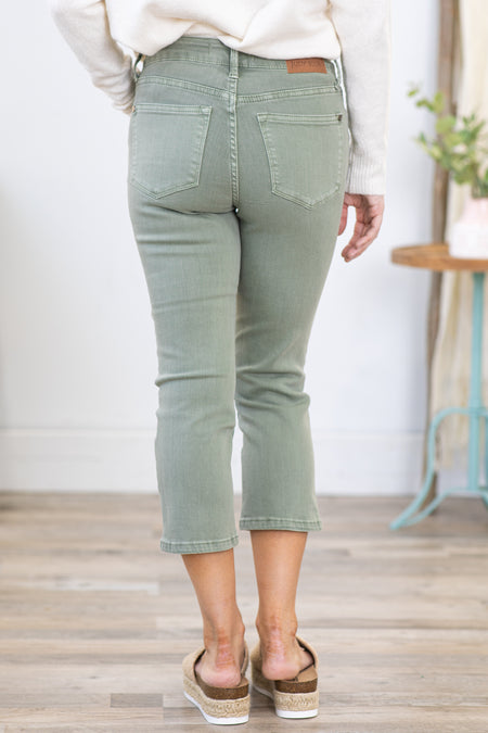 Judy Blue Sage Garment Dyed Capris