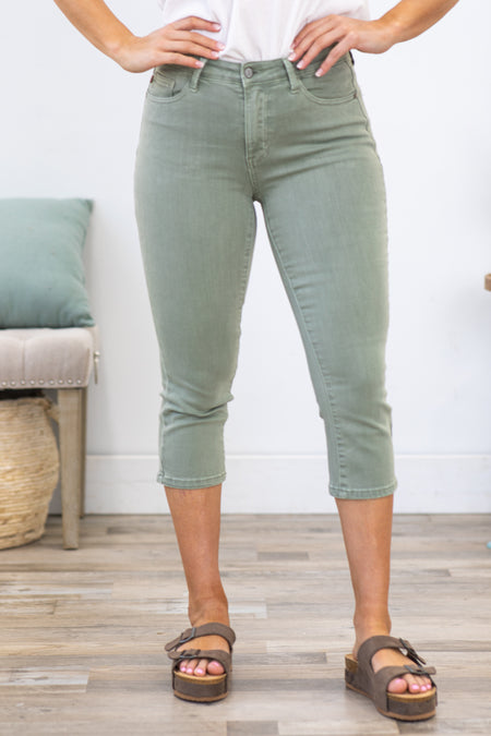 Judy Blue Sage Garment Dyed Capris