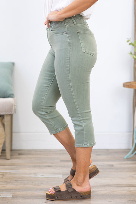 Judy Blue Sage Garment Dyed Capris