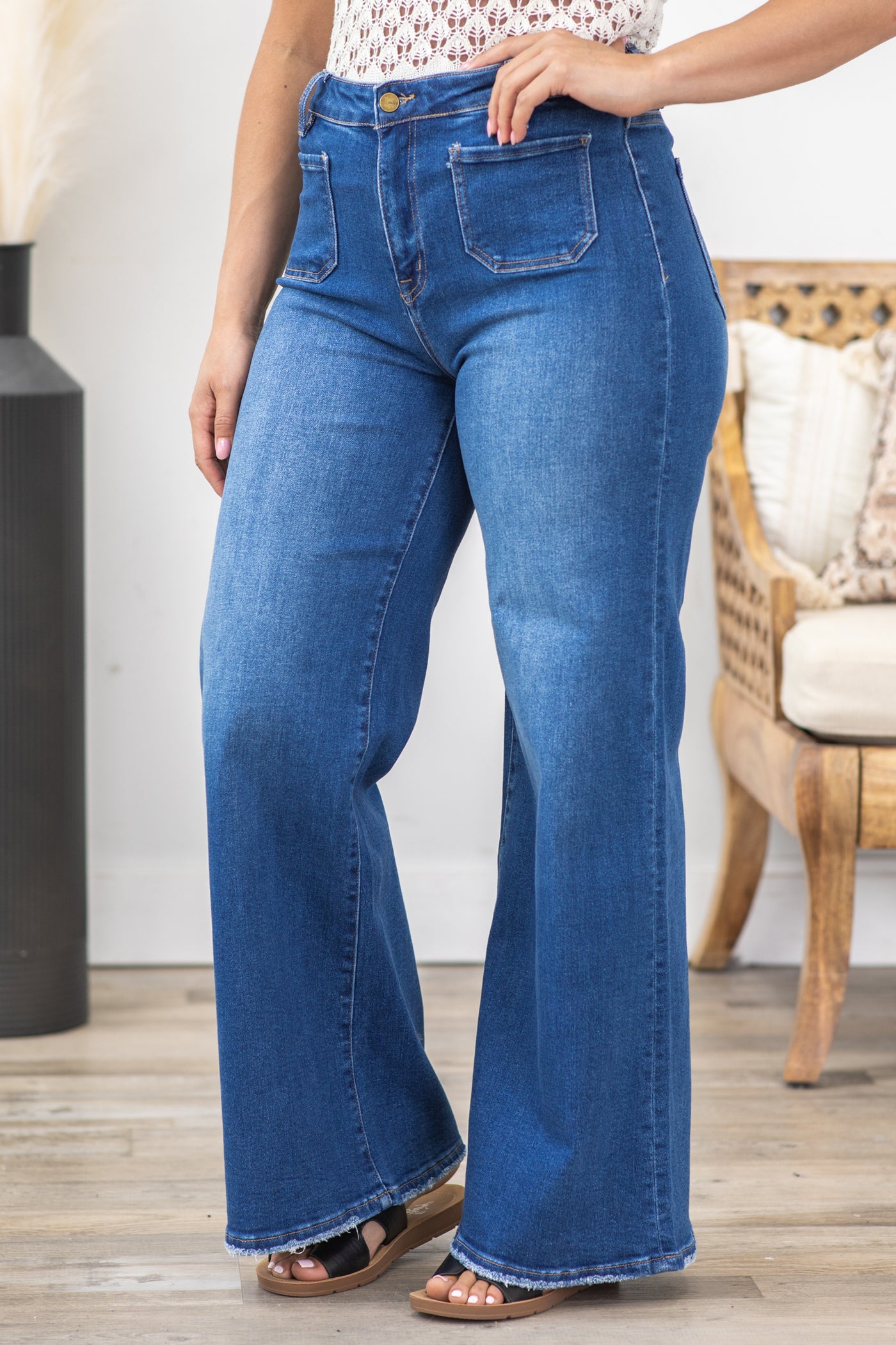 Mica Medium Wash Wide Leg Jeans