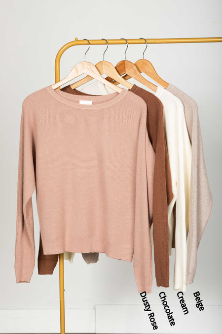 Soft Mini Waffle Texture Dolman Sleeve Sweater