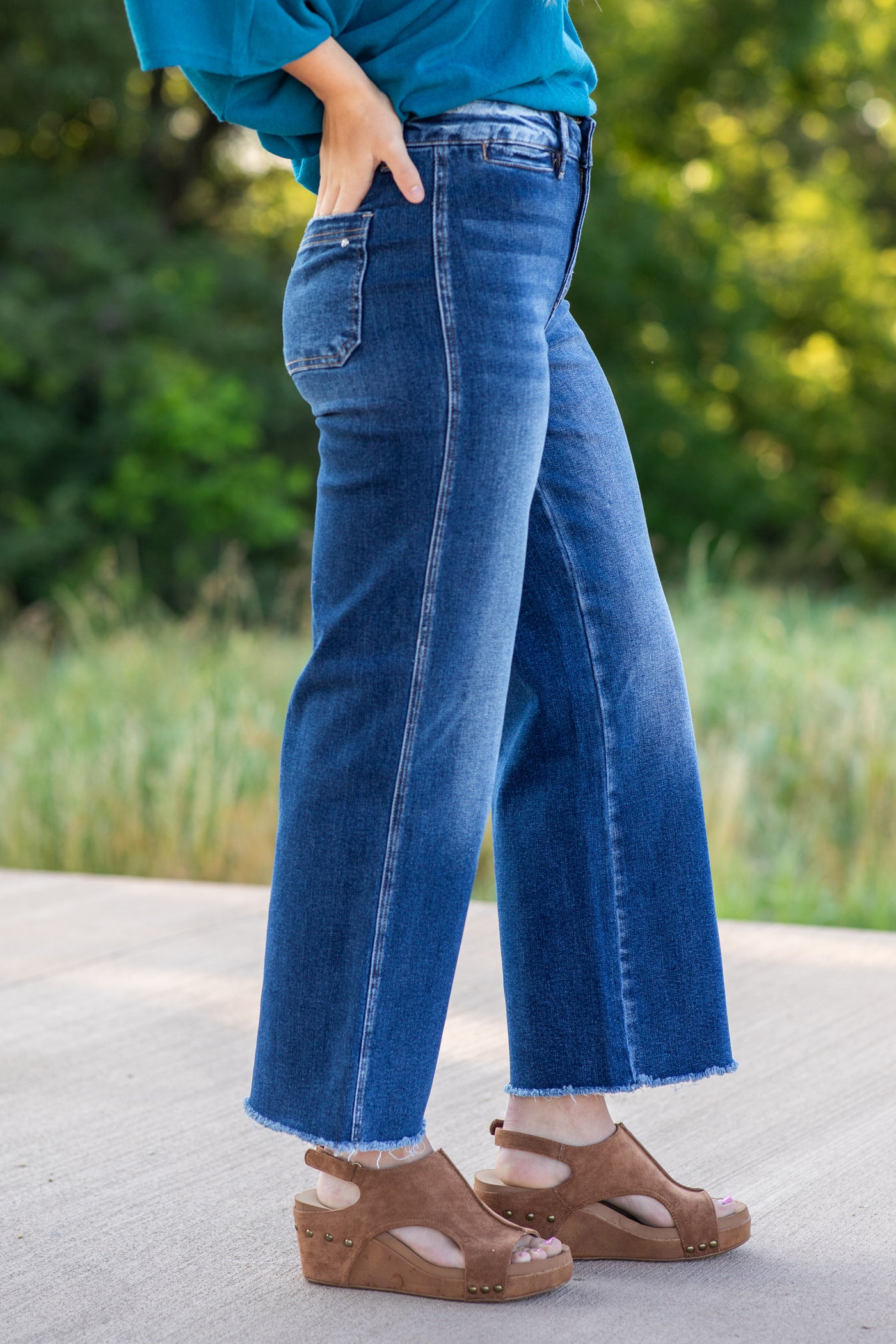 Mica High Rise Crop Wide Leg Jean