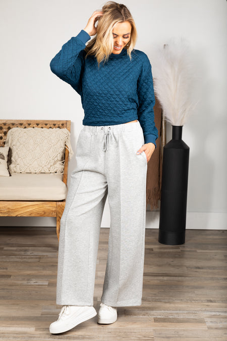 Elastic Waistband Wide Leg Pants