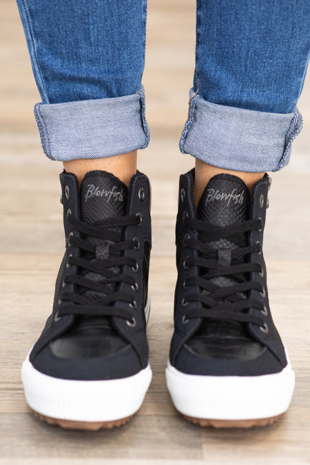 Black Colorblock High Top Sneakers