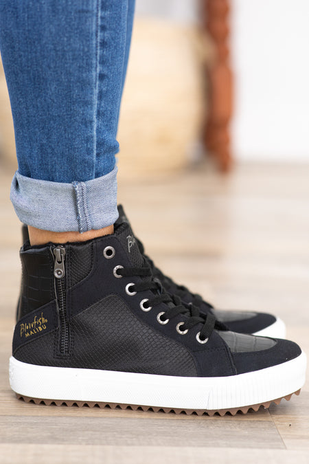 Black Colorblock High Top Sneakers