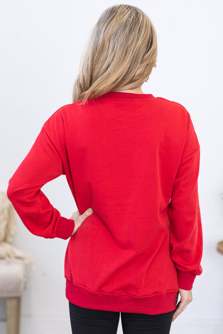 Red Sweatshirt With Pockets