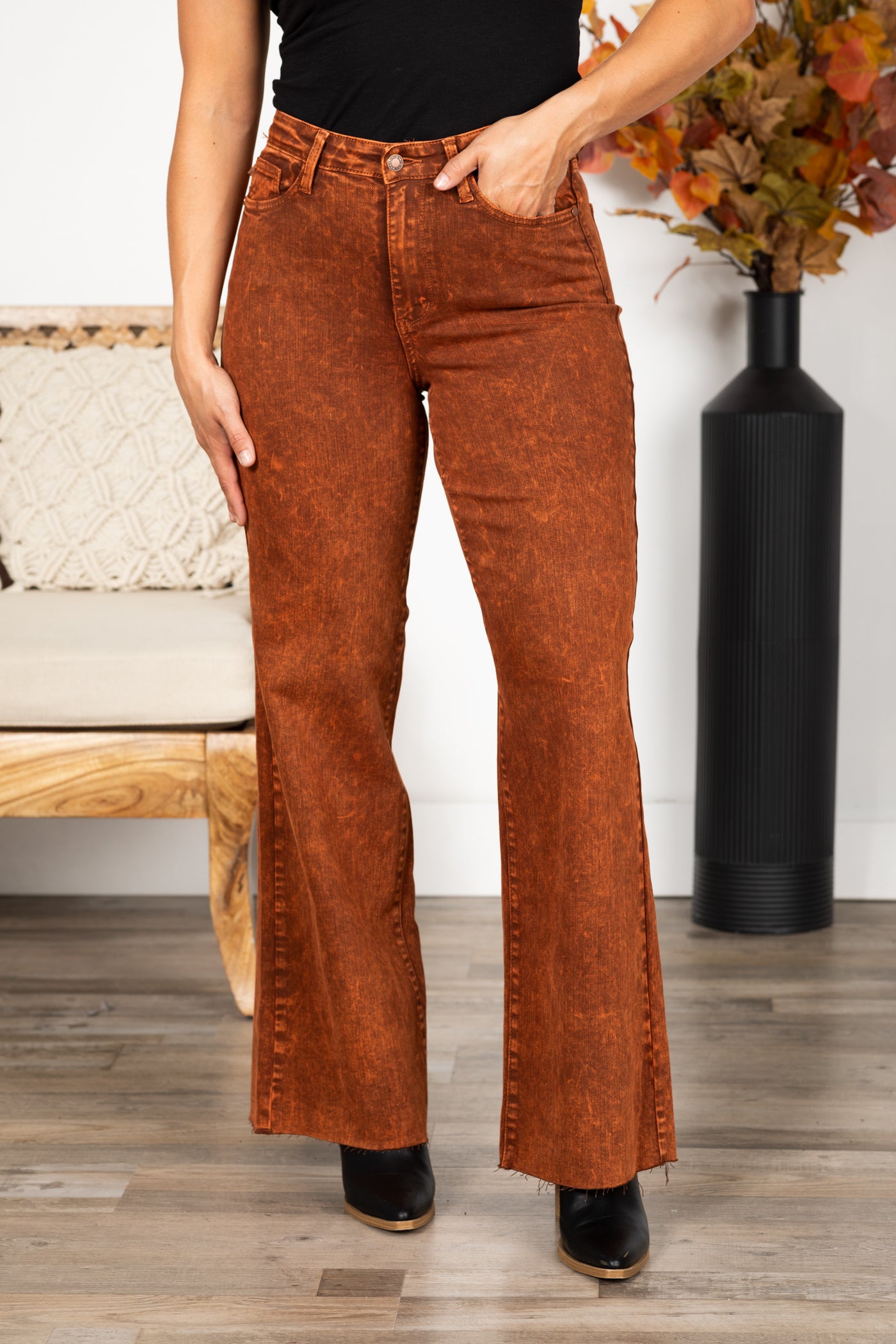 Judy Blue Burnt Orange Garment Dyed Jeans