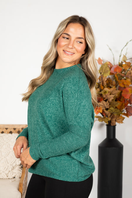 Melange Hacci Knit Dolman Sleeve Top