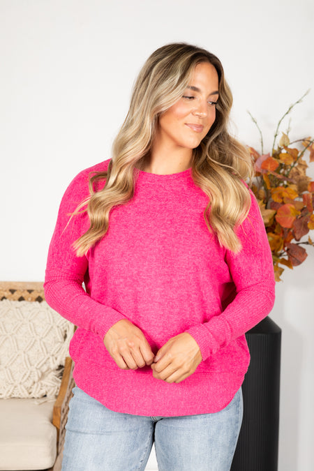 Melange Hacci Knit Dolman Sleeve Top