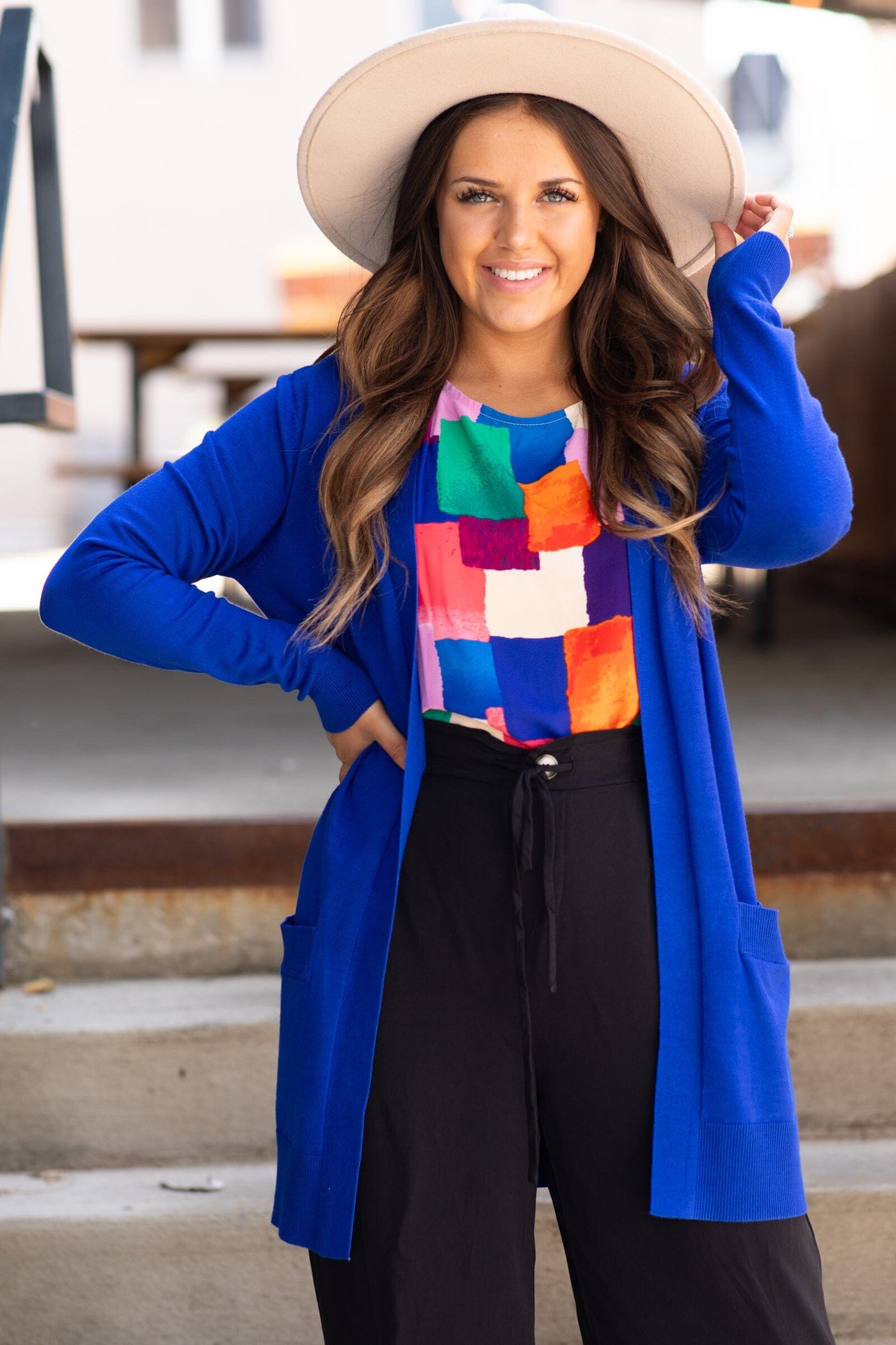 Cobalt Multicolor Geometric Print Top - Filly Flair