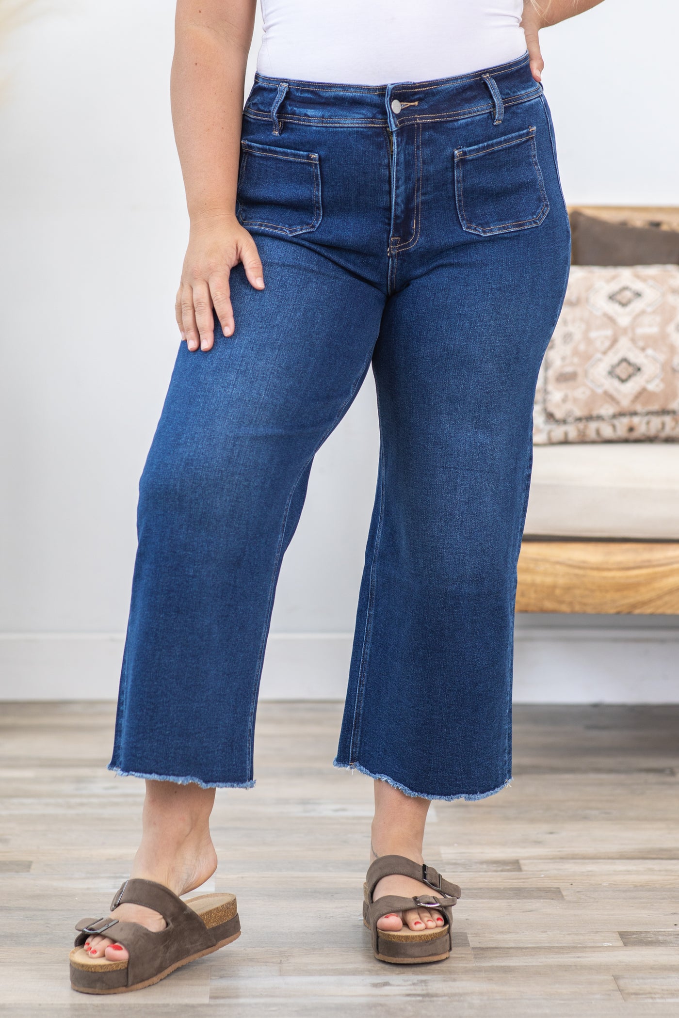 Mica Wide Leg Cropped Jeans