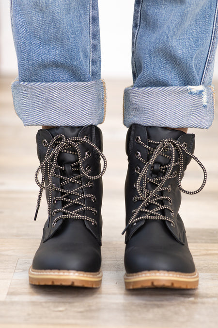 Black Lace Up Boots