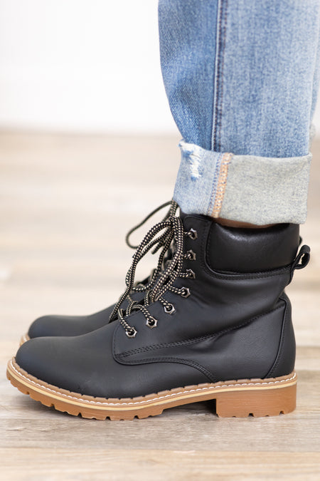 Black Lace Up Boots