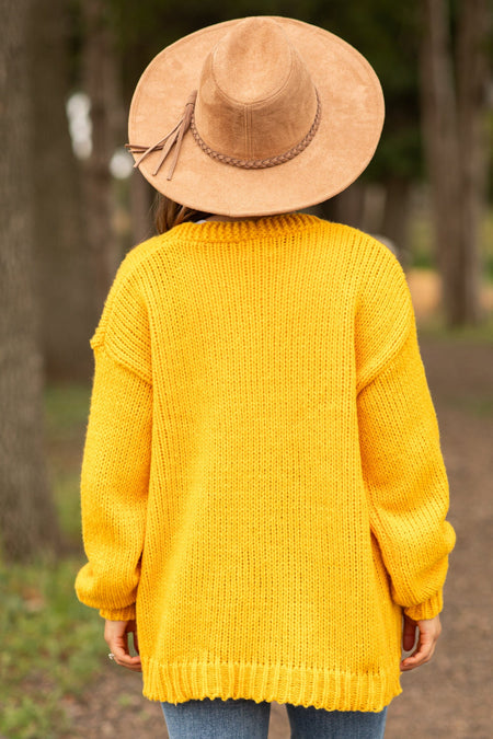 Golden Yellow Flower Embroidery Cardigan - Filly Flair