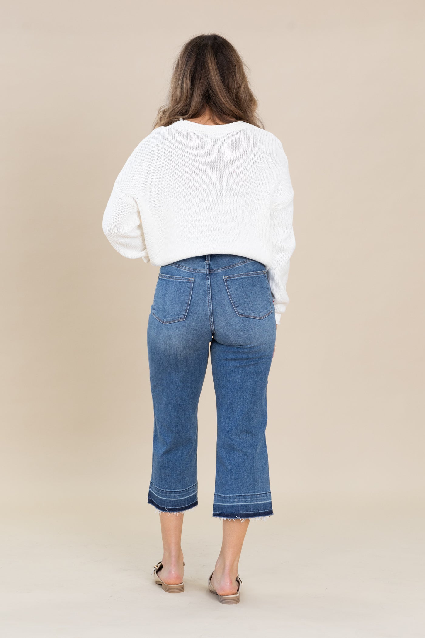 Judy Blue Tummy Control Release Hem Crop Jean