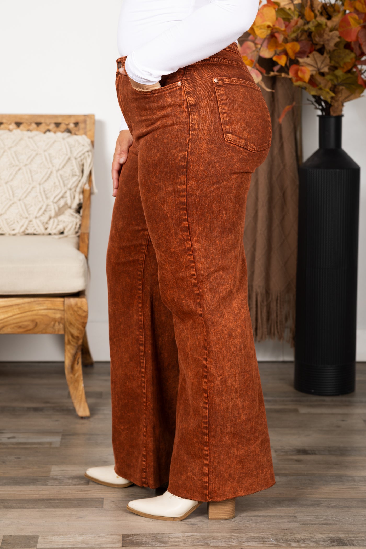 Judy Blue Burnt Orange Garment Dyed Jeans