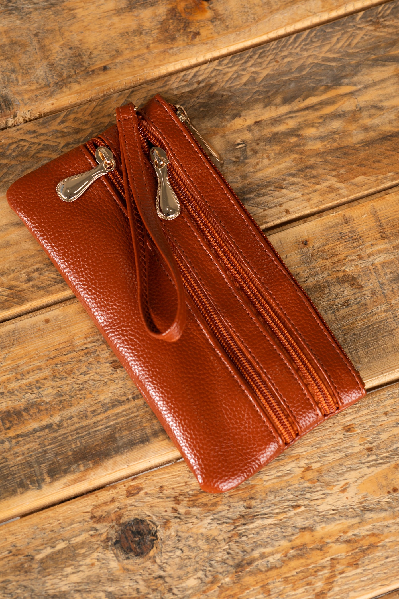 Vegan Leather Wrist Wallet Purse