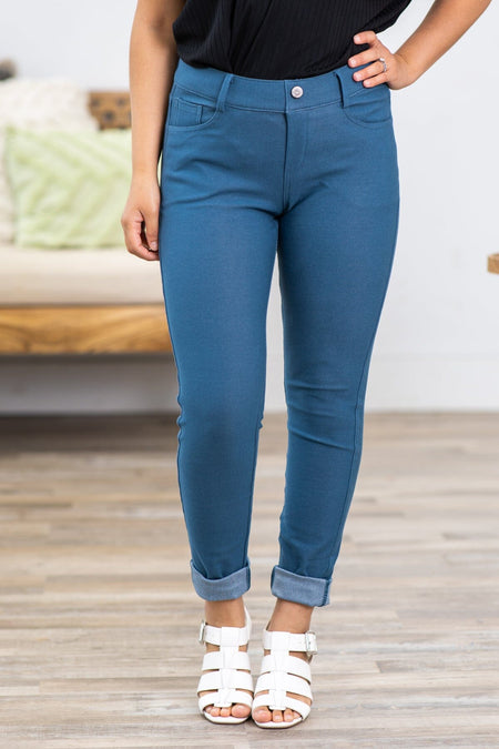 Teal Skinny Fit Jeggings - Filly Flair