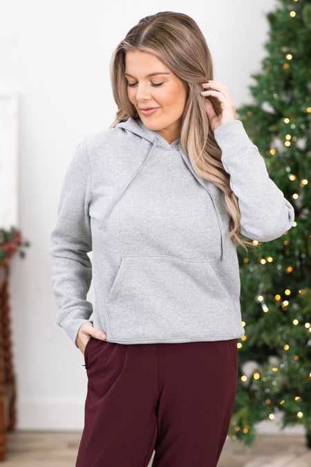 Heather Grey Hooded Sweatshirt