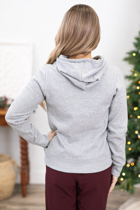 Heather Grey Hooded Sweatshirt