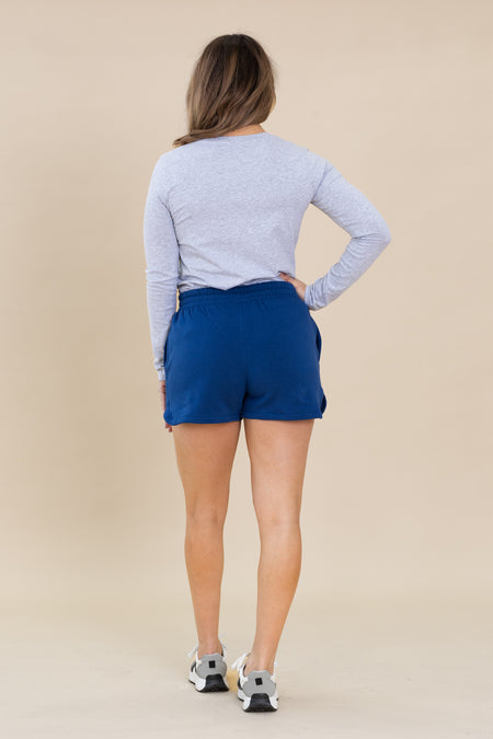 Fleece Elastic Waistband Dolphin Shorts